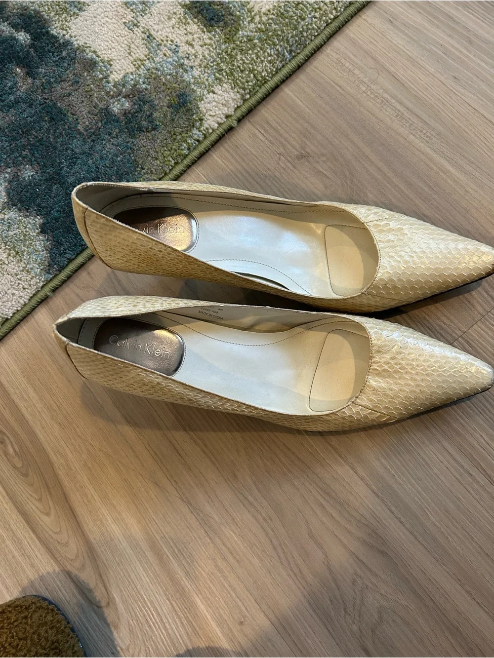 Calvin Klein Women's Pointed Toe Pumps in Beige
